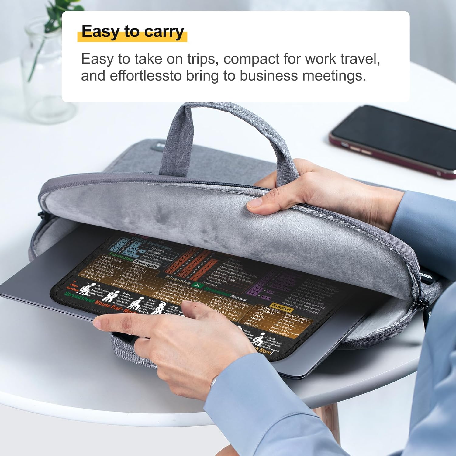 Mouse Pad for Excel Shortcuts – Small Excel Spreadsheet Cheat Sheet Desk Pad – 11.8"x9.8" Portable Computer Mousepad – Gaming, Office, Waterproof, Non-Slip, Stitched Edges 6 71SlN3c+nlL. AC SL1500