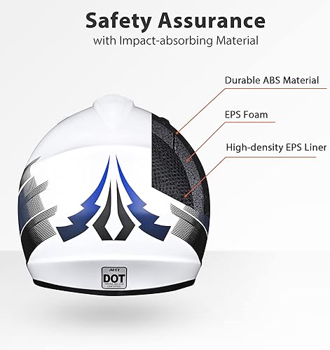 Miniatura 3 de AHR Youth & Kids Motocross Helmet DOT Full Face Offroad Dirt Bike Helmet for Motorcycle, ATV and Mountain Bike, Model H-VEN12