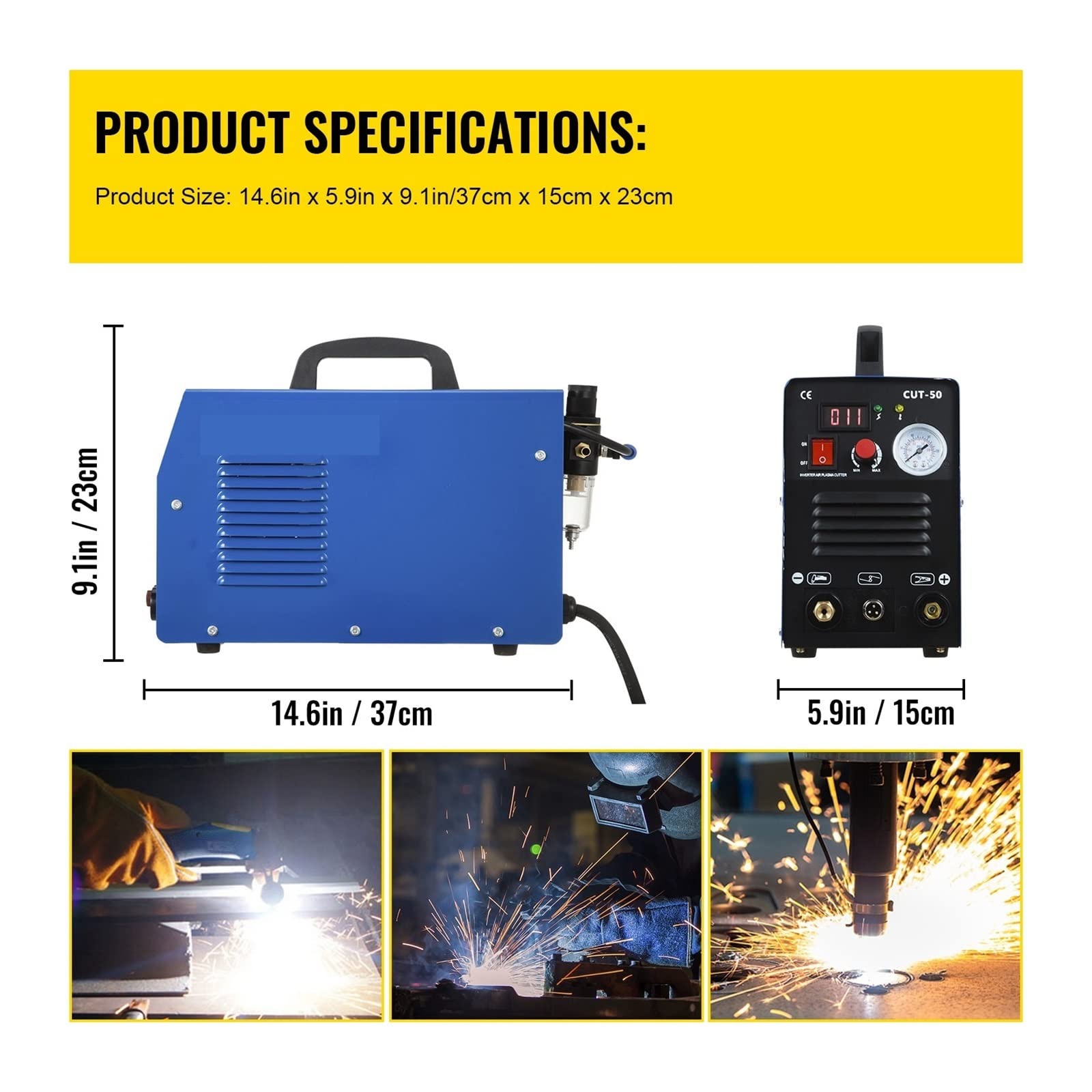 Przecinarka plazmowa powietrza 50A bezdotykowa maszyna do cięcia łukiem pilotowym DIY 14mm falownik IGBT naprawa metalu sprzęt spawalniczy
