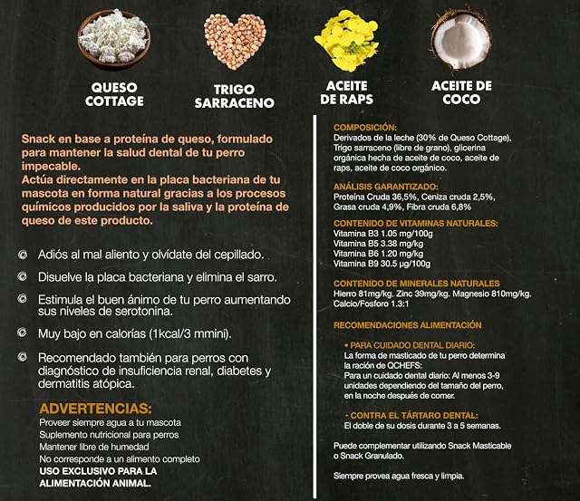 Foto 2 de 5 de QCHEFS Mminis: Snack para el Cuidado Dental Perros con Mal Aliento & golosinas para Eliminar la Placa…