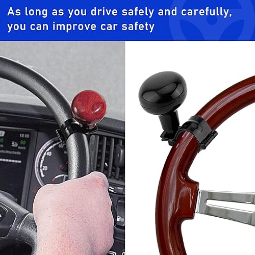 Miniatura 10 de Kewucn Pomo giratorio para volante, antideslizante para el volante, asas eléctricas, accesorios de vehículo para automóviles, semirremolques,