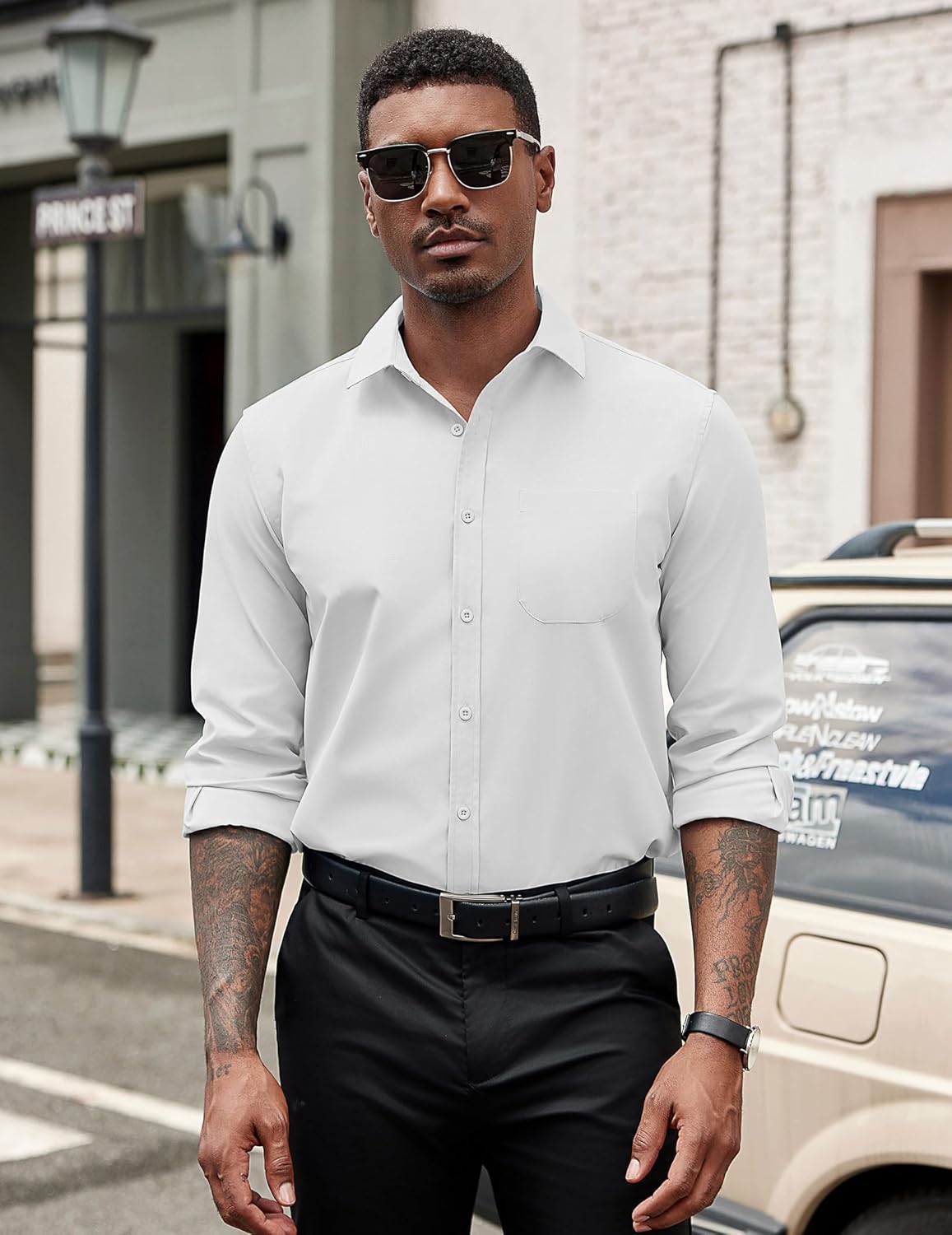 COOFANDY Men's Dress Shirts Long Sleeve Button Down Formal Shirt Regular Fit Solid Business Casual Shirts - Image 5