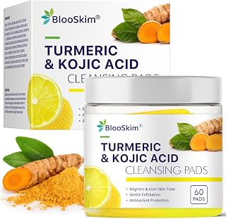 Turmeric Kojic Acid Cleansing Pads: Turmeric Pads for Face Dark Spots - Exfoliating Brightening Pad – Uneven Skin Tone Treatment for Men & Women