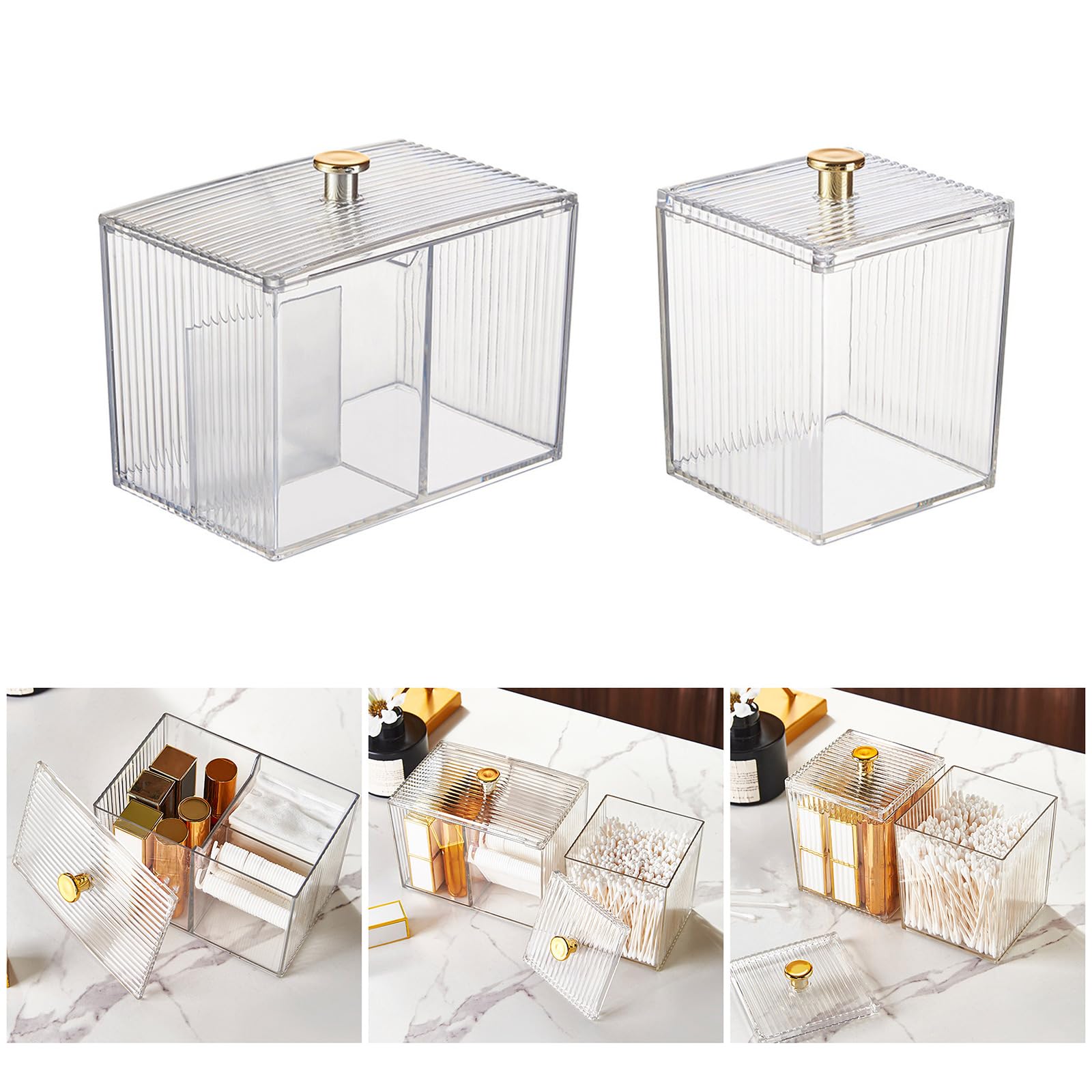 Kompakter QTIP Spenderbehälter, Make-up-Organizer, Kosmetik-Aufbewahrungsgitter für Kosmetik-Werkzeuge, Badezimmer, Essential, Badezimmer, Kosmetik-Organizer, Behälter