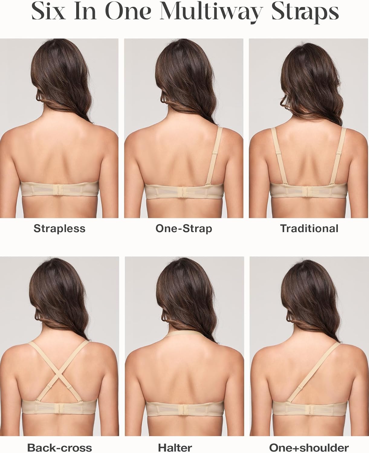 Wingslove Women's Strapless Full Figure Bra Underwire Multiway Contour Plus Size Bra Red Carpet