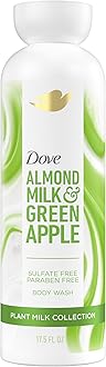 Plant Milk Cleansing Body Wash Almond Milk & Green Apple for Moisturized Skin Gentle Cleanser, No Sulfates or Parabens, pH balanced 17.5 fl oz