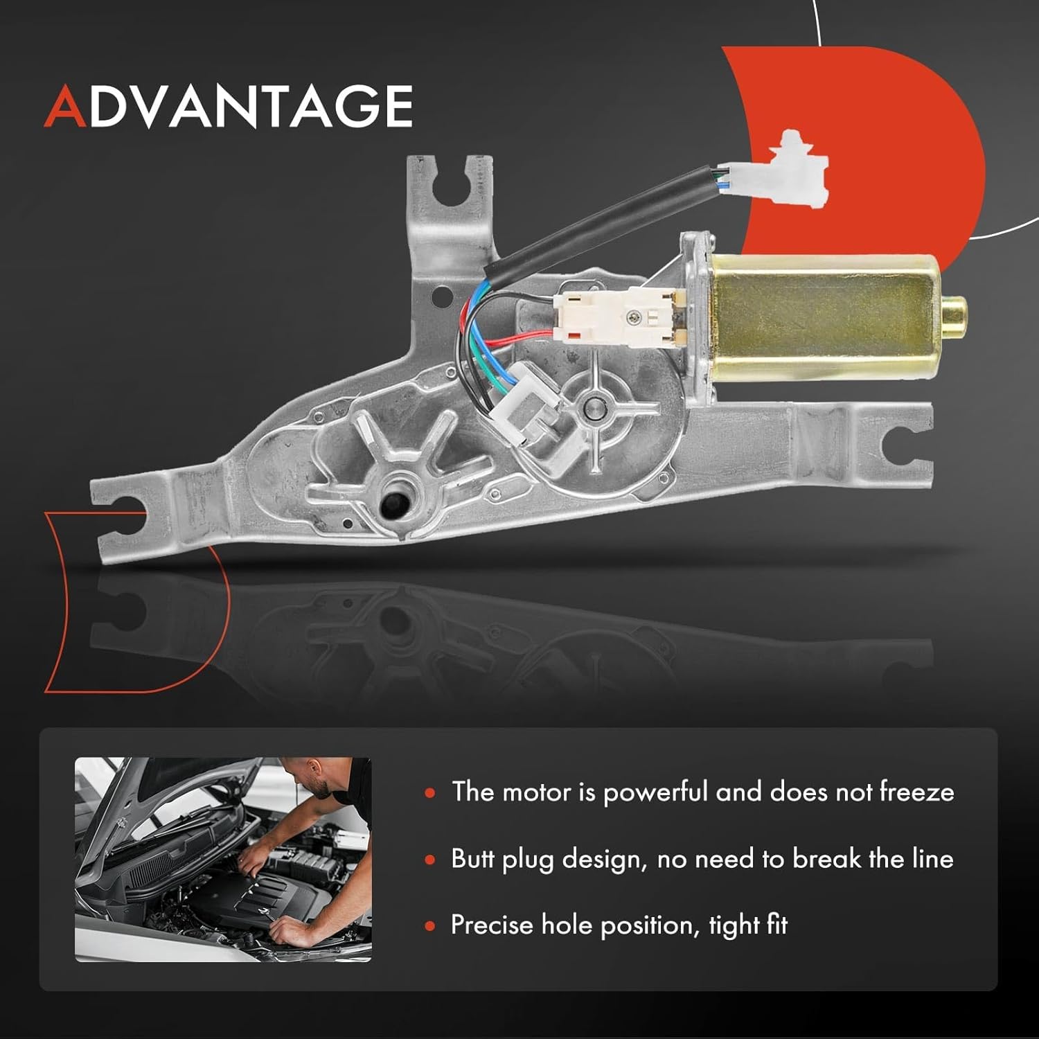 A-Premium Rear Windshield Wiper Motor Compatible with Subaru Forester 1998 1999 2000 2001 2002, 2.5L, Sport Utility, 4-Pin, Replace# 86510SA070, 86511FC060