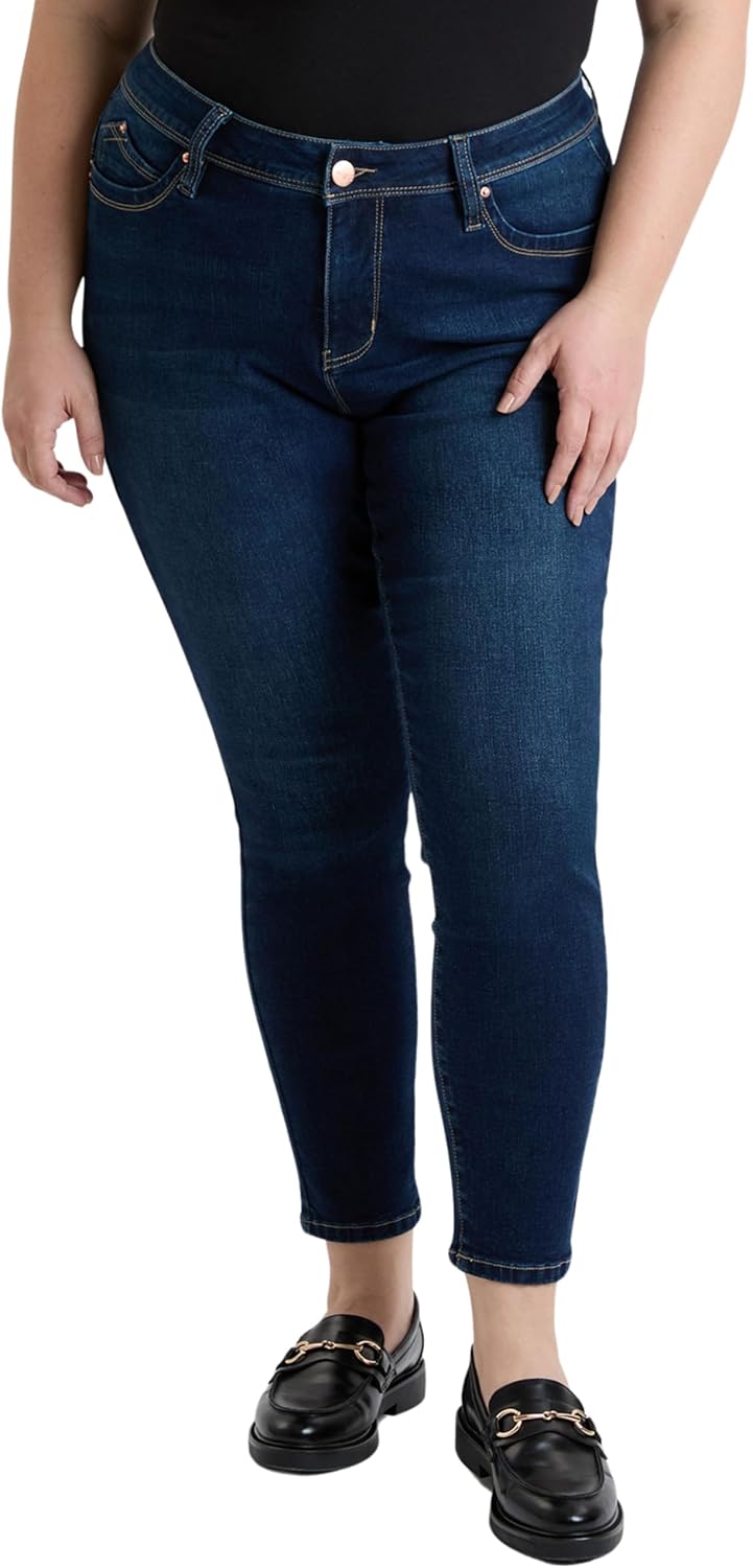 Royalty For Me Womens Women's Plus High Rise Curve Confidence Wannabettabutt Skinny Jeans, Xp998775