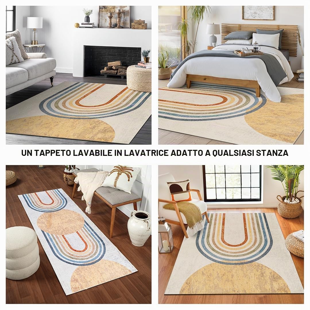 Livabliss Barbara Moderno Rectangle Tappeto | Grigio chiaro, Crema, Marrone | 120x170cm | Soggiorno e Camera da Letto | Tessuto a Macchina Poliestere