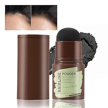 BSBDA Hair Root Touch-Up Hair Shadow Quick Cover Thinning Hair in Seconds, Root Concealer Instantly Conceals Hair Loss for Natural looking Powder Stick With Eyebrow Stamp (Black)