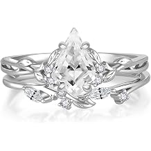 YL Pear/Round/Heart/Kite Cut Leaf Moissanite Engagement Wedding Rings for Women Sterling Silver Infinity Promise Ring for Her