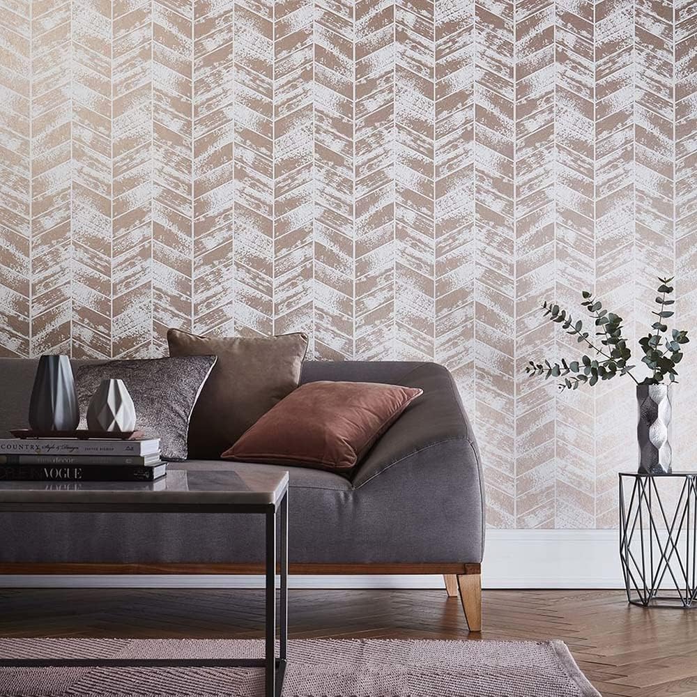 Graham & Brown Insignia Geometric Paste The Wall Wallpaper (Rose Gold)