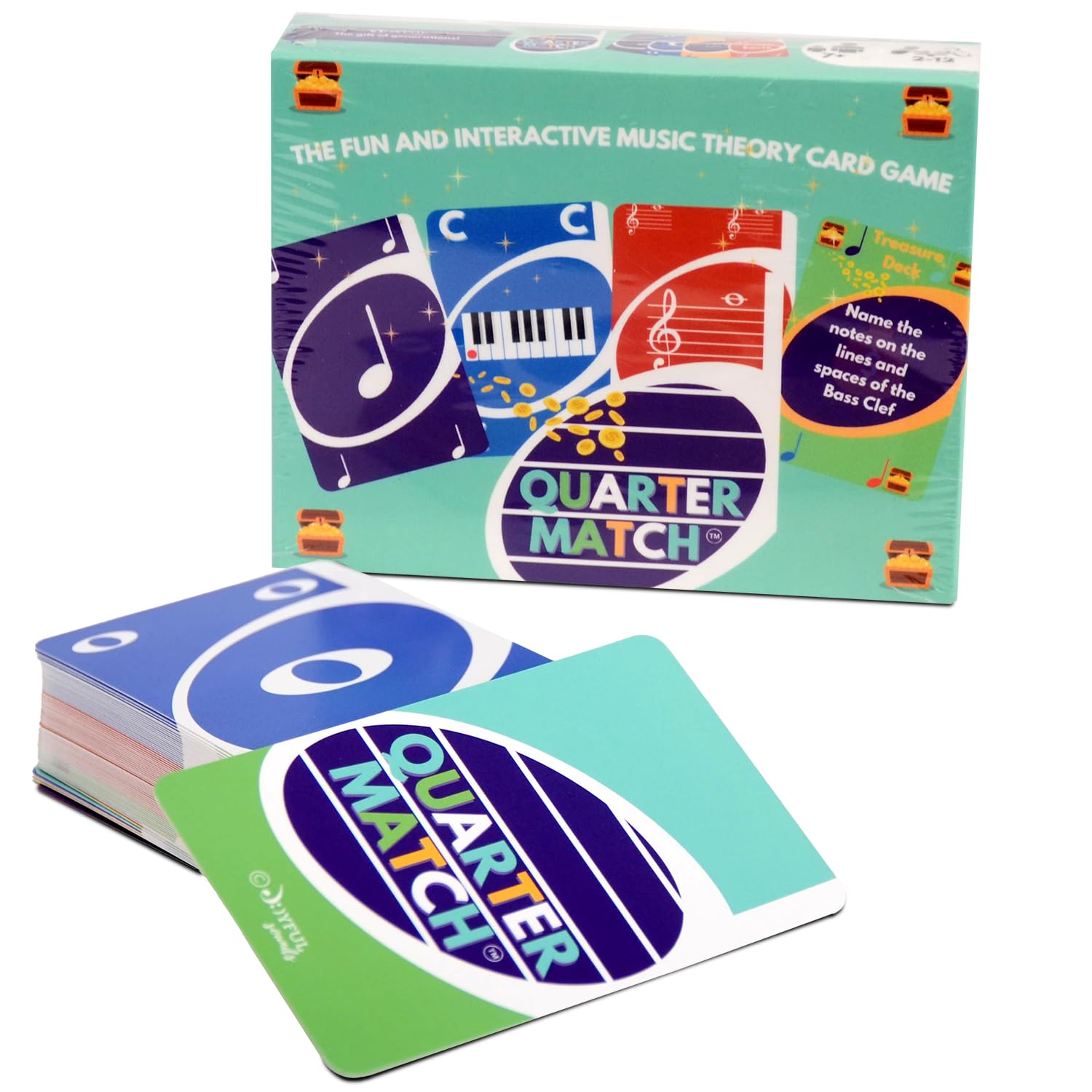 QUARTER MATCH The Fun and Interactive Music Theory Card Game for Kids, Teens, and Adults -142 Cards - Gift for Any Musician -Piano, Voice, Guitar, Violin, Percussion, and More