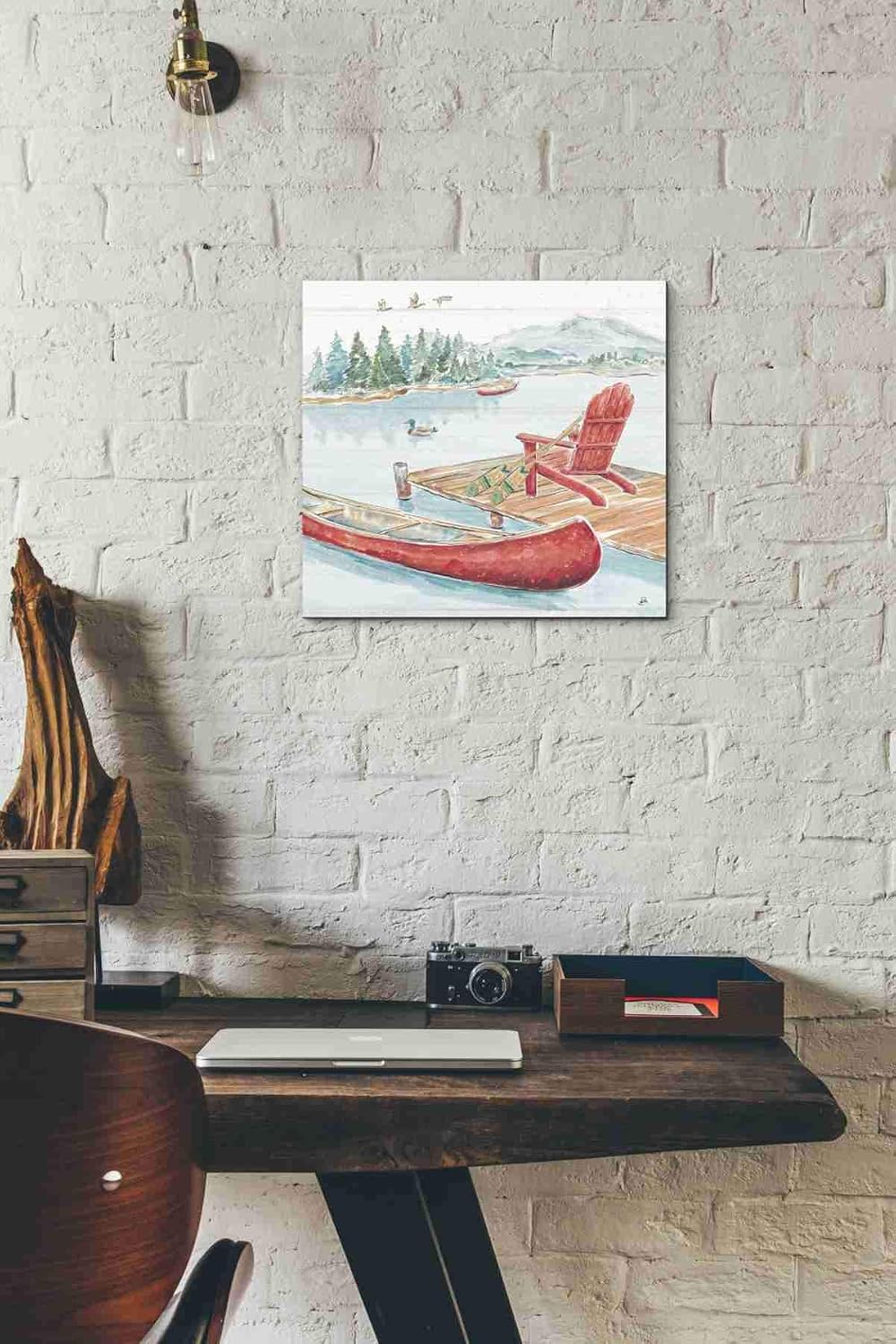 Epic Graffiti 'Lake Moments IV' by Daphne Brissonet, Canvas Wall Art, 12"x12"