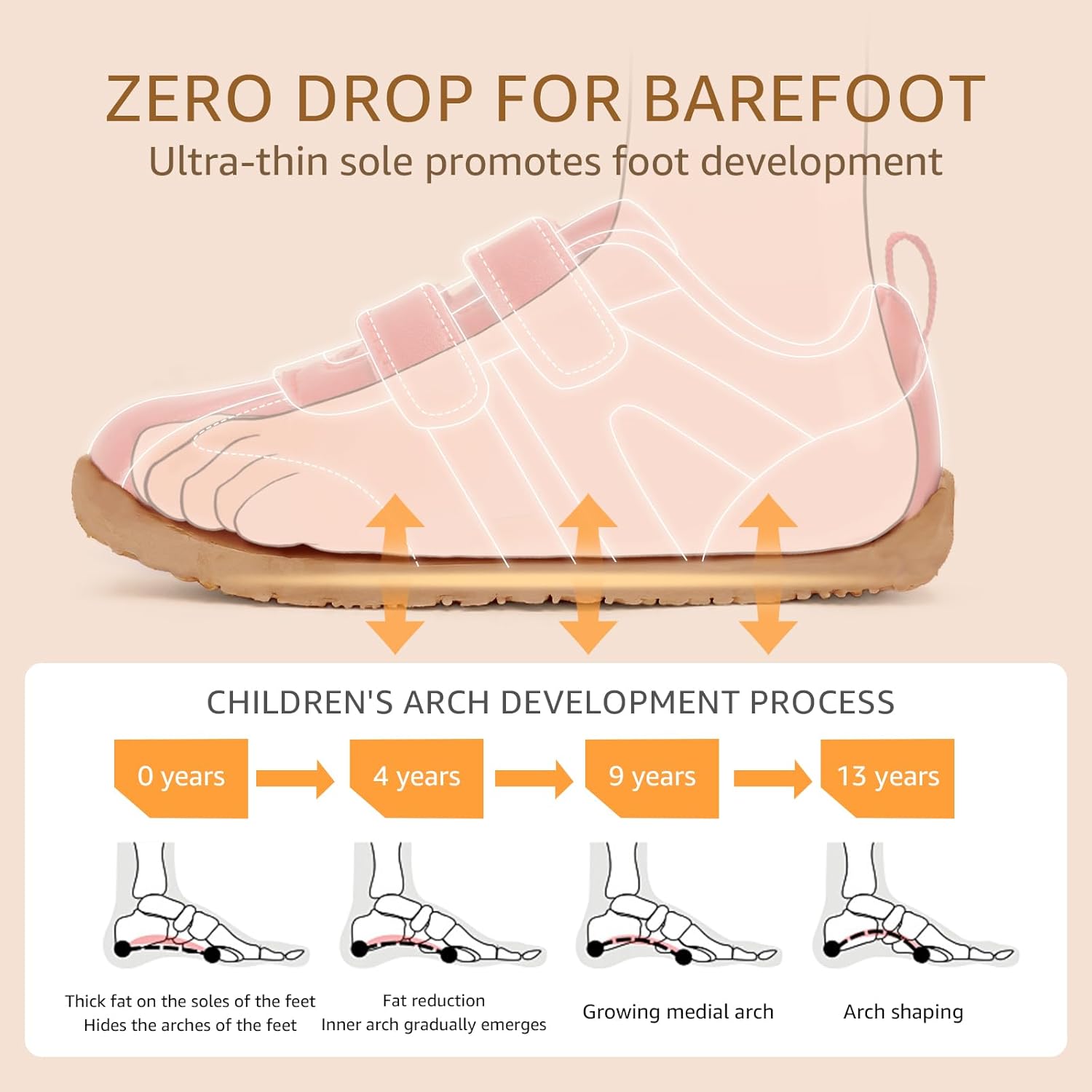 Toddler Wide Toe Box Barefoot Shoes Girls Boys Sneakers Zero Drop Fashion Kid Tennis Running Shoes Lightweight Non-Slip Comfortable First Walking Shoe Outdoor Activities School - Image 5