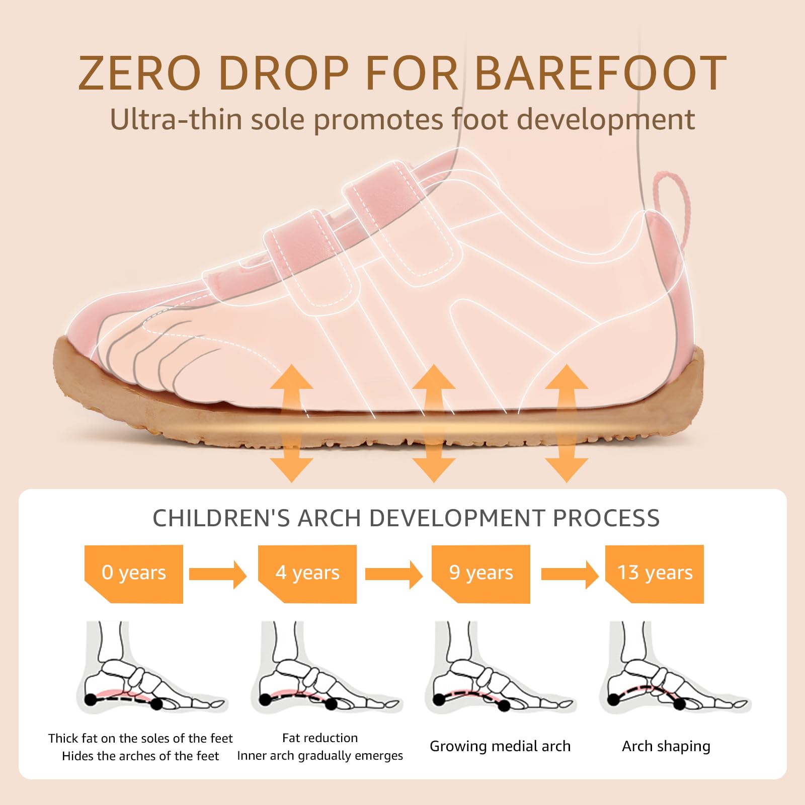 STQ KIDS Barefoot Toddler Zero Drop First Walking Scarpe da ginnastica con