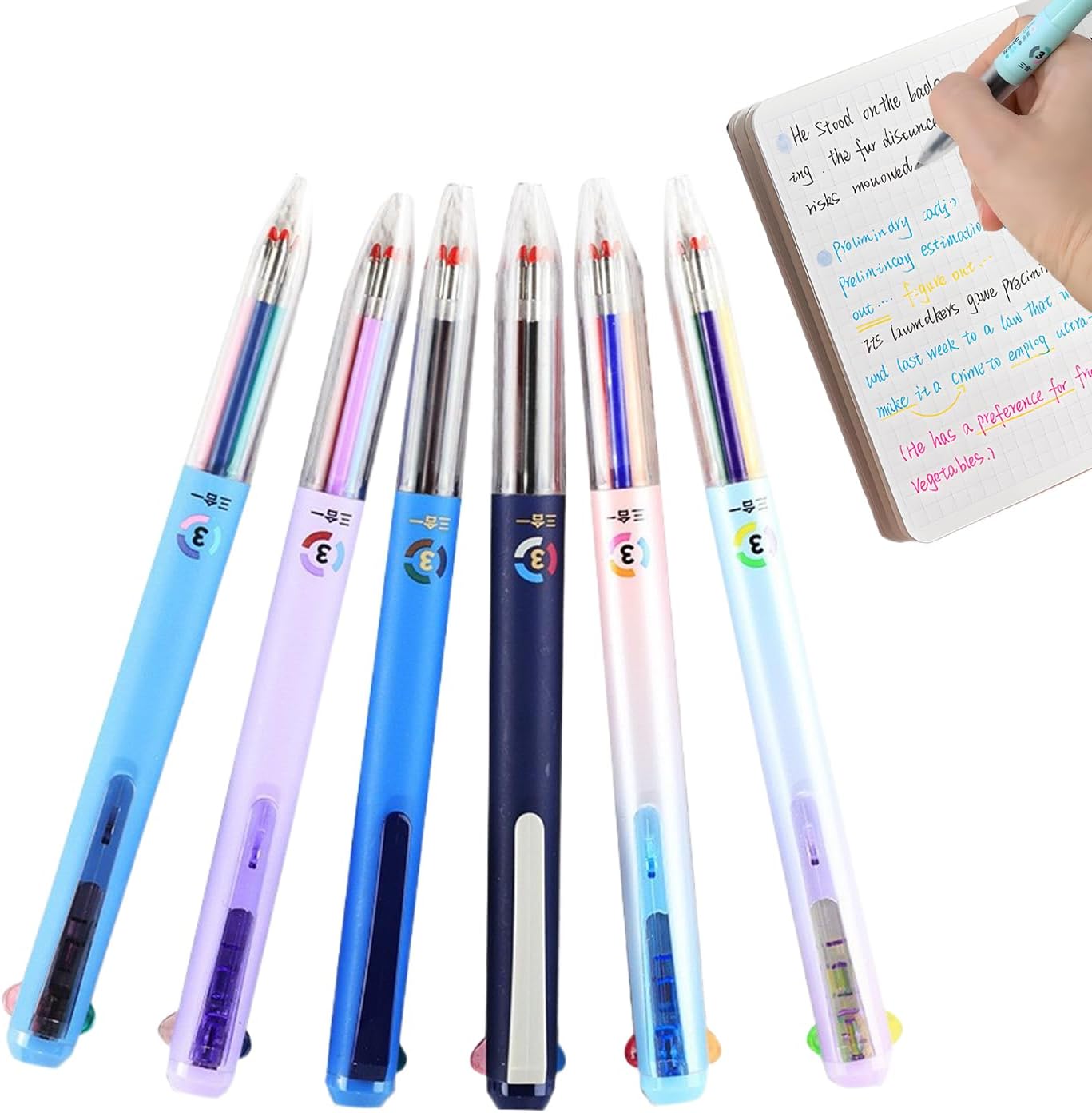 Stylos à encre gel Générique, ensemble de 18 stylos à bille à encre couleur, stylos à pointe fine de 0,5 mm, performances d&rsquo;écriture fluides, kit de papeterie 6 pièces, pour l&rsquo;école, le bureau, la journalisation, l&rsquo;art, la prise de notes et plus encore
