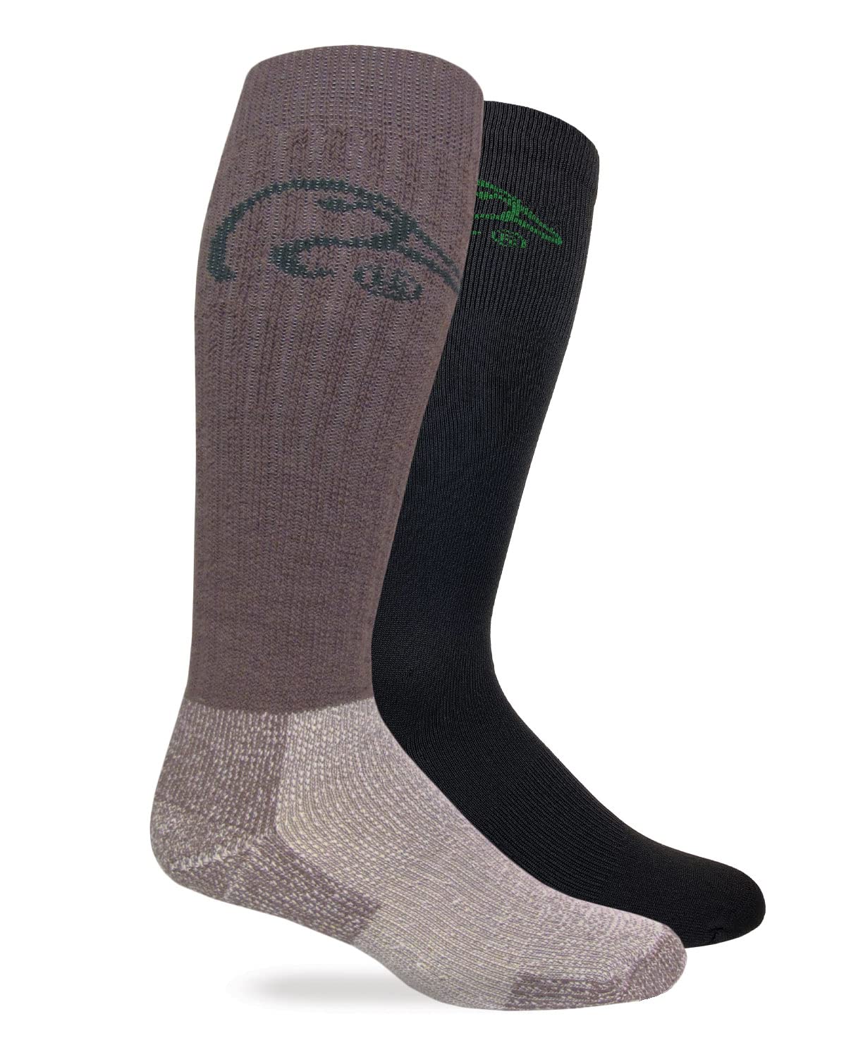 Ducks Unlimited Mens Heavyweight Merino Wool and Liner Tall Boot Socks 2 Pair Pack (as1, alpha, l, regular, regular)