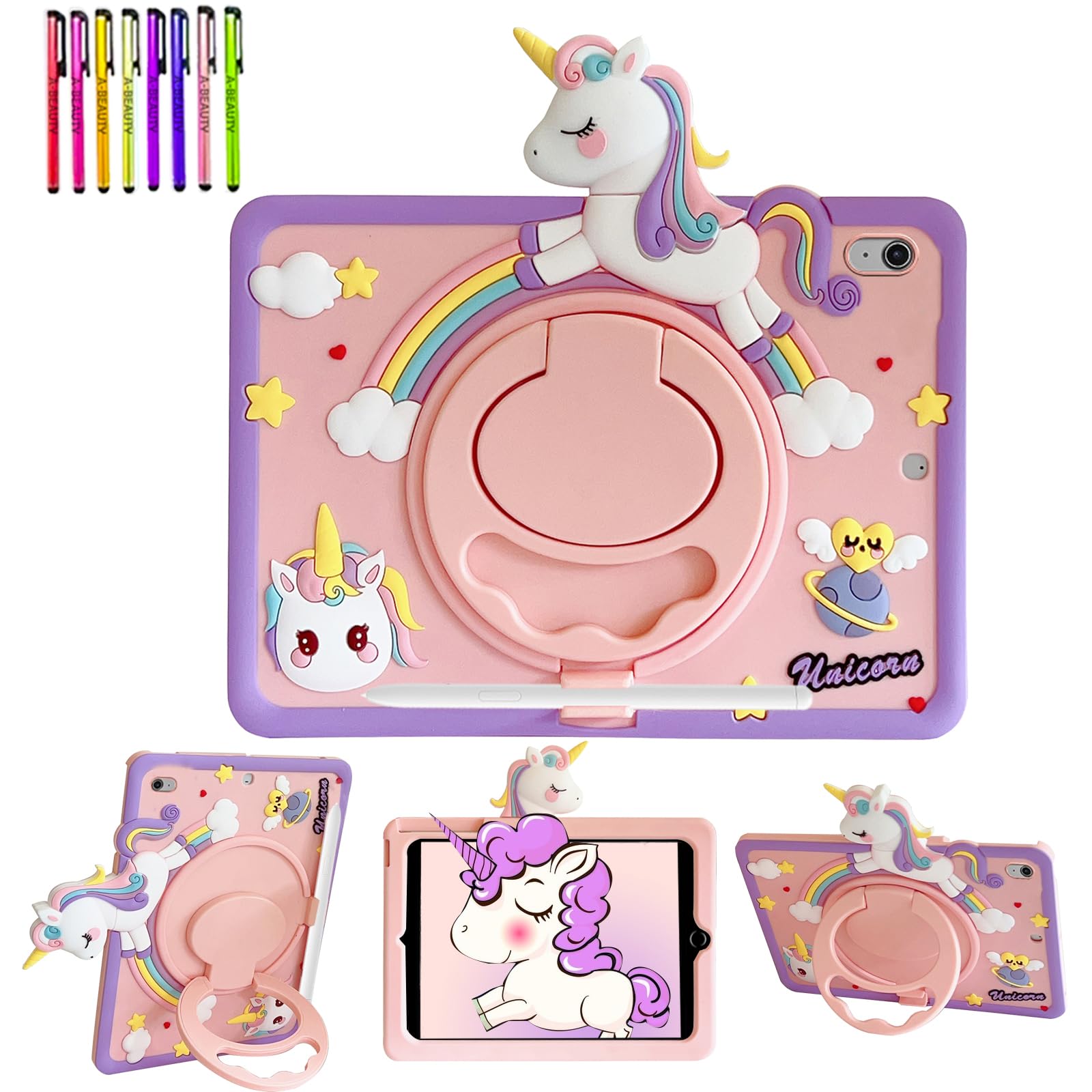 XZC IPad Hülle 11. & 10. Generation – Süße Einhorn-Hülle Mit Standfuß & Gurt