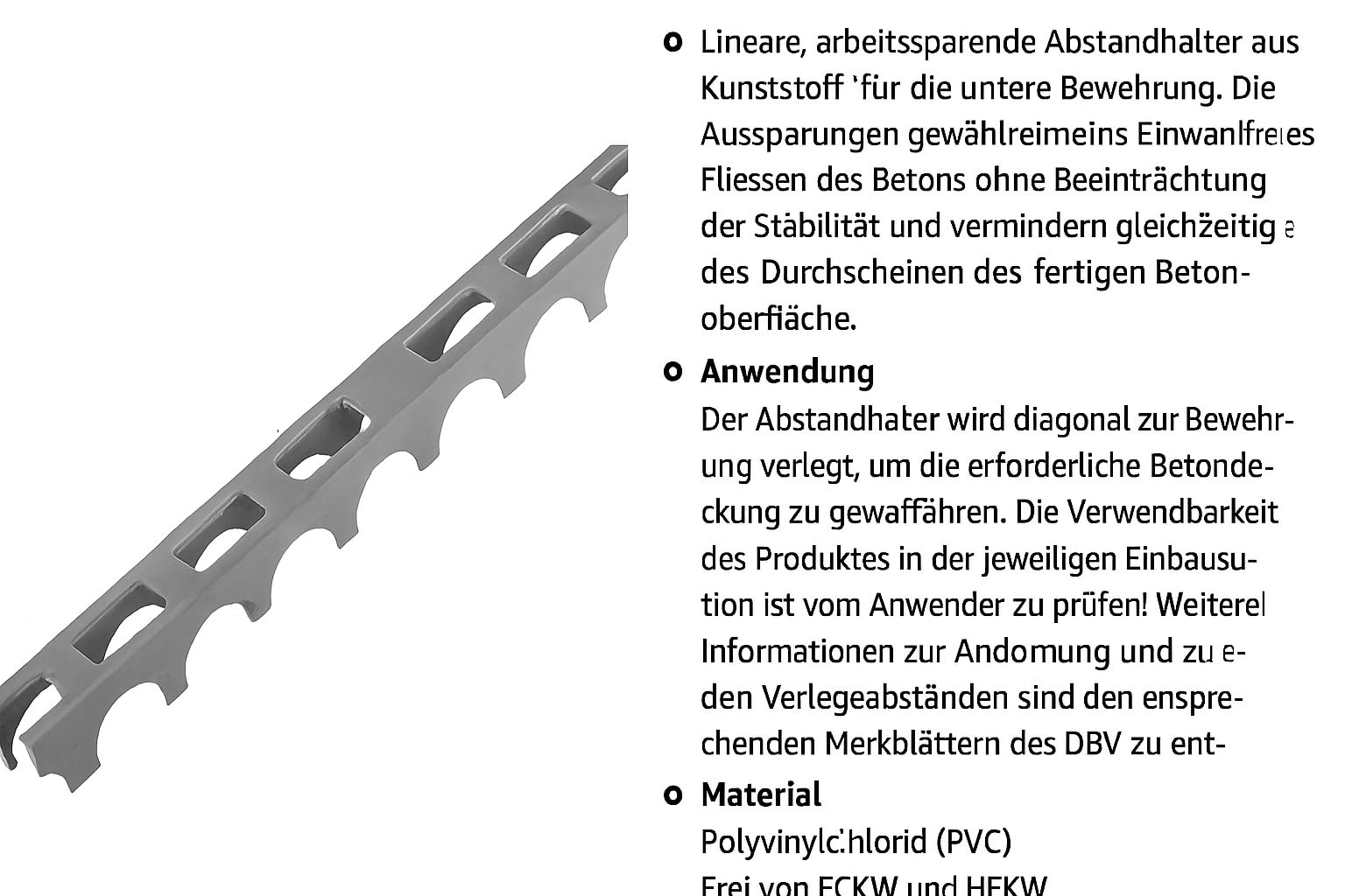 Drunterleisten Abstandleiste Bewehrungsabstandhalter 30mm 100lfm