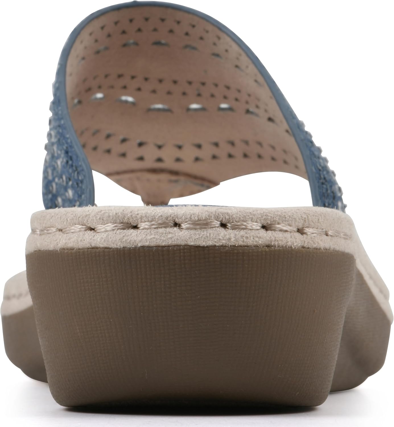 CLIFFS BY WHITE MOUNTAIN Women's Comate Rhinestoned Mini Wedge Flip Flop Sandal