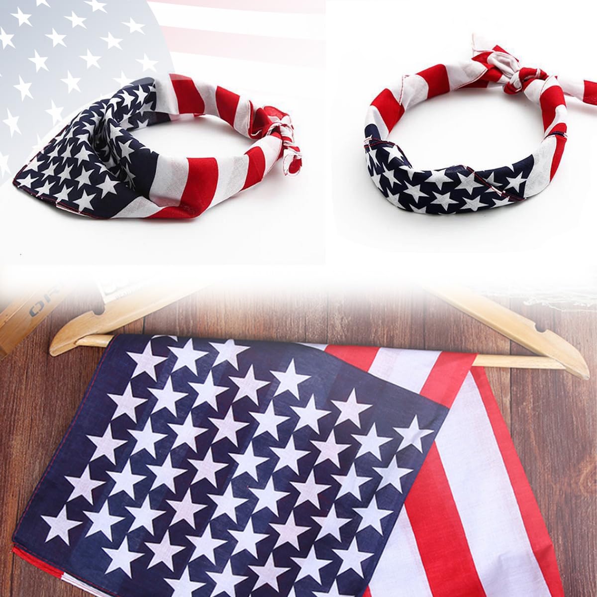Lot De 2 Headwraps Zan Headgear – Drapeau Américain – Taille Unique – Coiffe Style Do-rag