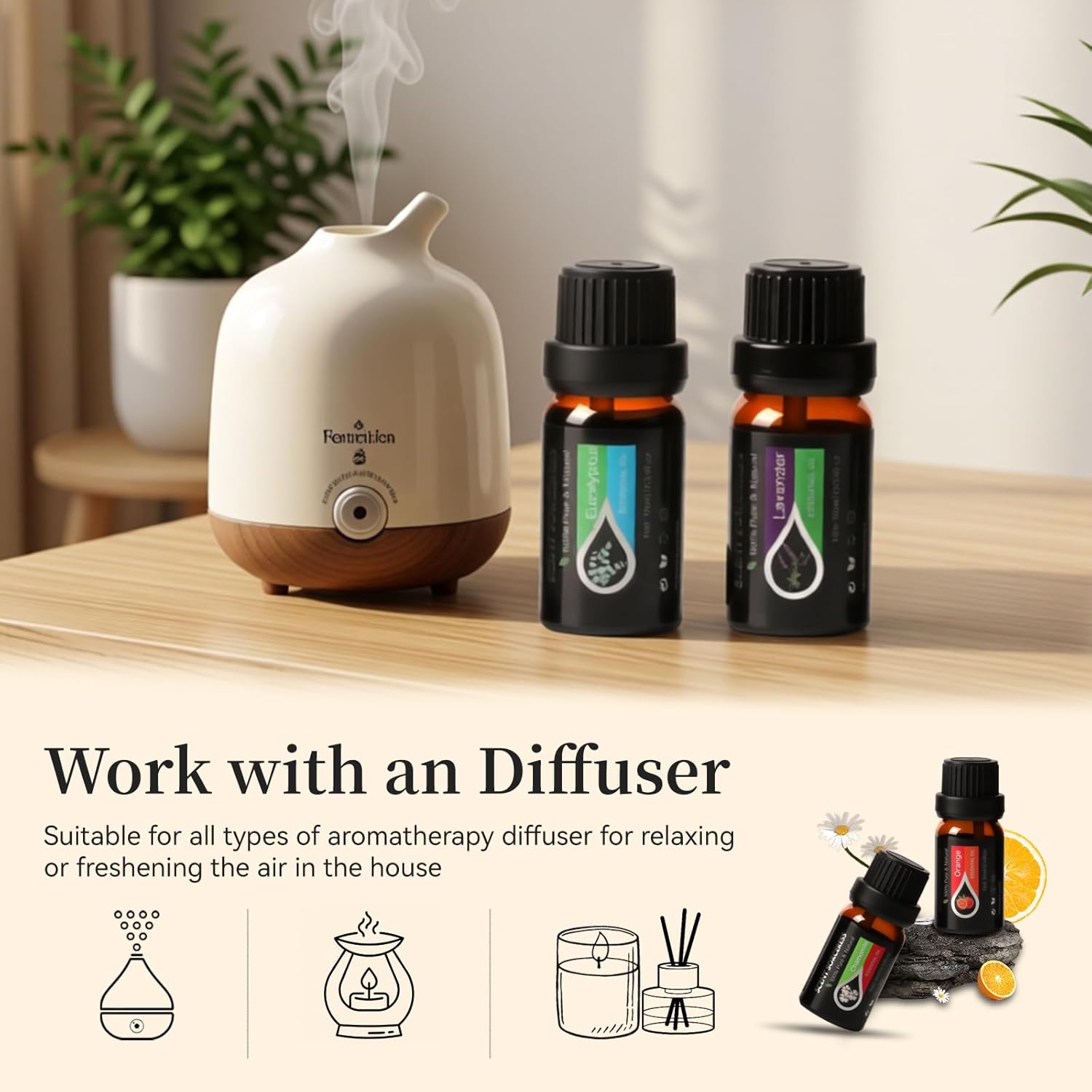 Essential Oils Set, 20 x 10ML Essential Oil Gift for Diffuser, Massage, Humidifiers, Sleep, Refreshing, Cars & Home Products, Eucalyptus, Lavender, Peppermint, Tea Tree More Aromatherapy Oil
