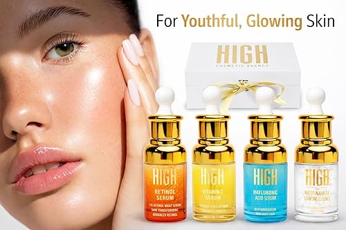 Miniatura 9 de HIGH - Elixir Quartet Set - Suero incluye vitamina C, retinol, ácido hialurónico y niacinamida, antienvejecimiento, aclaramiento de la piel,
