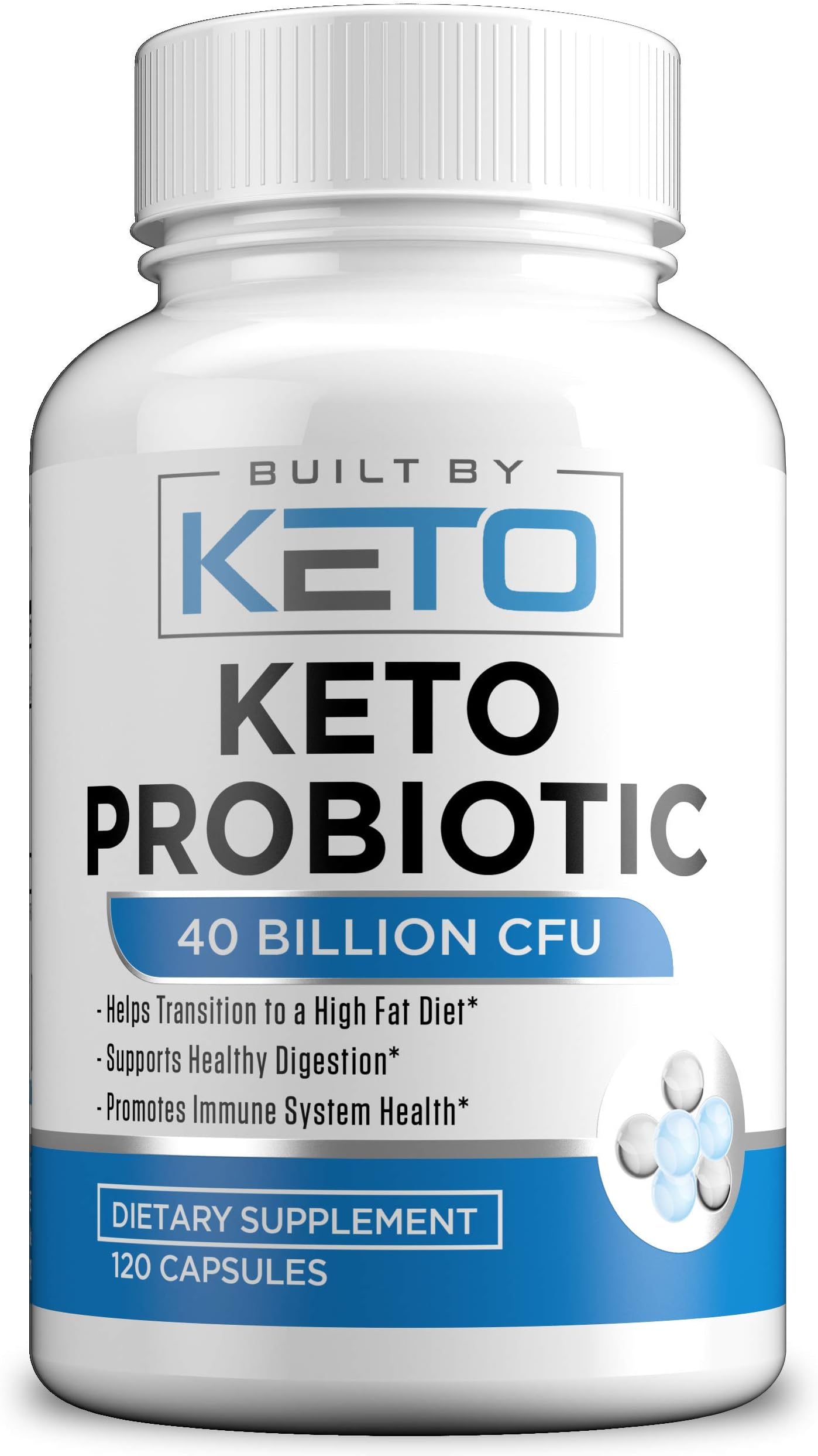 Keto Probiotic 40 CFU - Strongest Potency - Patented Delay Release, Probiotic Supplement with Prebiotics, Probiotic with Acidophilus, Best Keto Probiotics for Women and Men (120 Capsules)