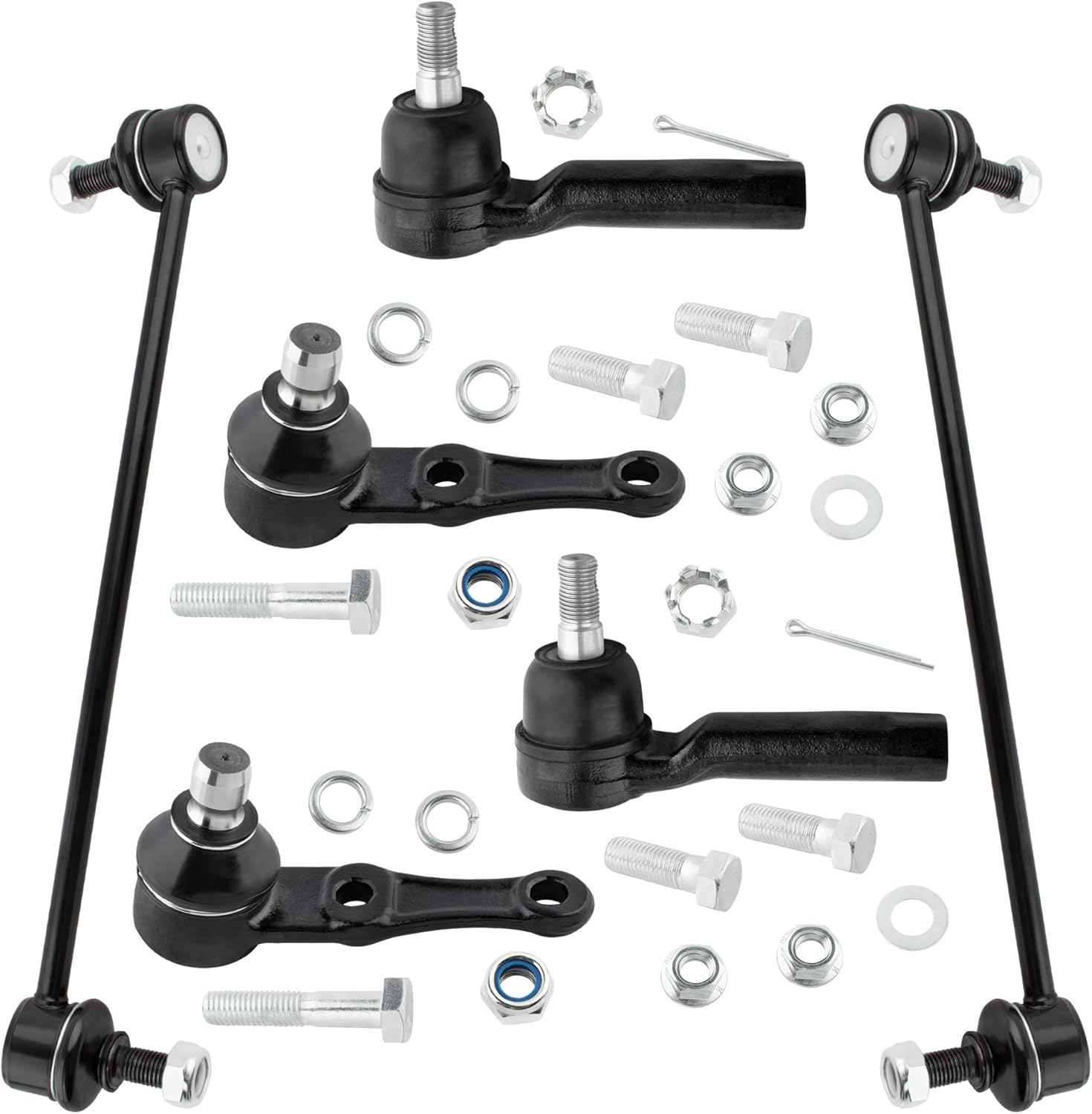 BOXI (Set of 6) Front Lower Ball Joints + Outer Tie Rod End