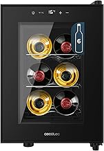 Cecotec Bolero GrandSommelier 600 CoolCrystal E, Weinkühlschrank, Kapazität 6 Flaschen, Metallregale, Touch-Steuerung, Temperatur 8 bis 18 °C, Schwarz