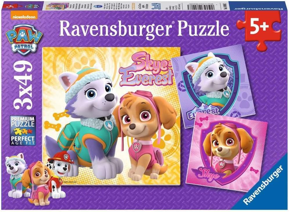 Ravensburger 8008 Paw Patrol Skye & Everest Jigsaw Puzzles - 3 x 49 Pieces