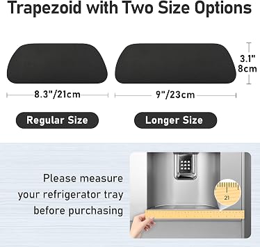 LOPNUR 2 Pack Refrigerator Drip Tray Catcher, 8.3x3.1 Trapezoid, Black