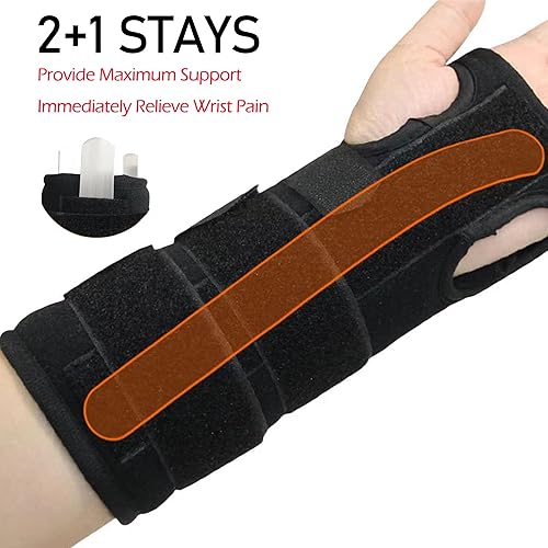 Miniatura 2 de Muñequera para túnel carpiano, muñequera ajustable con férulas para mano derecha (grande)
