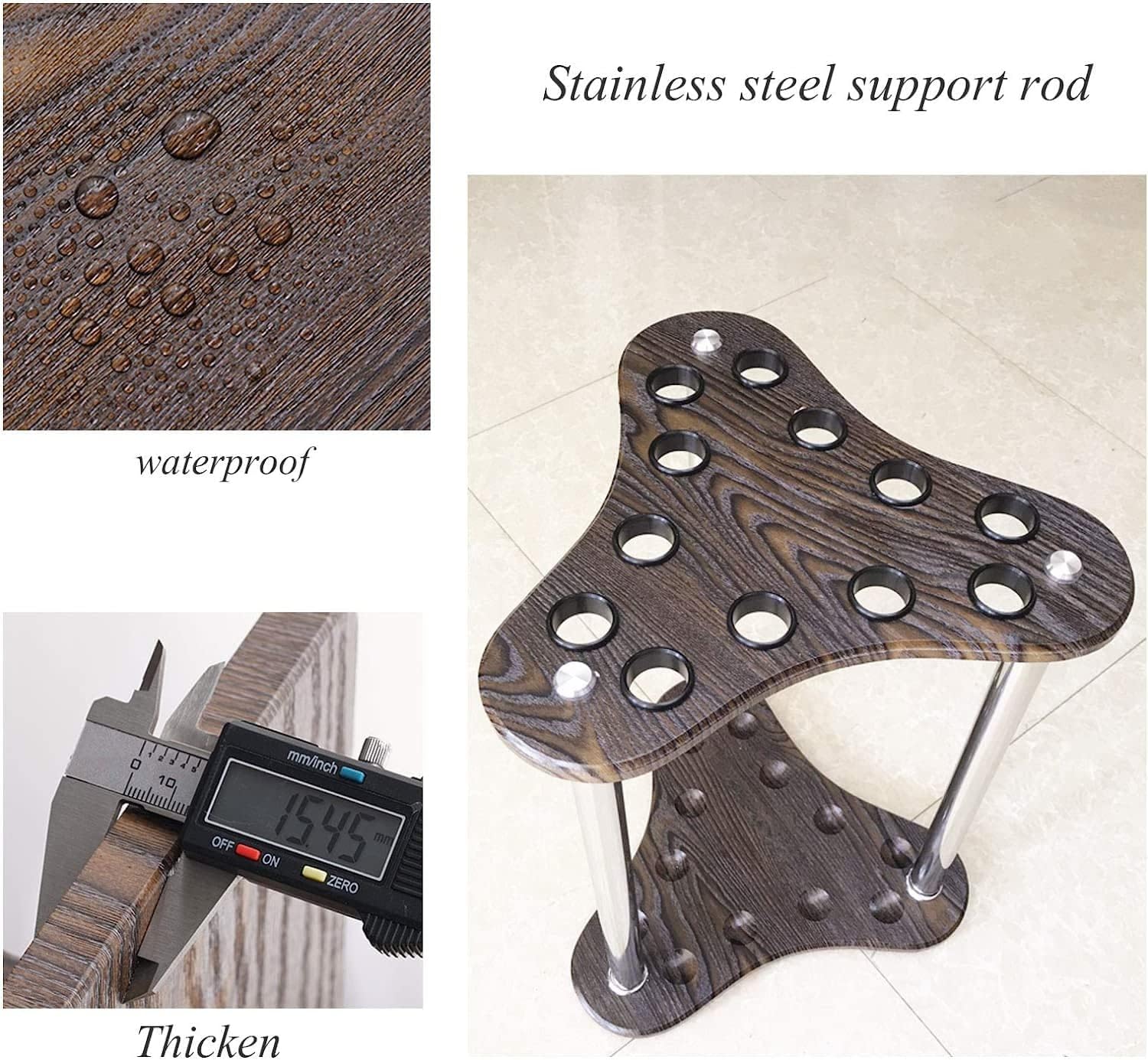 Billiard Stick Stand -Pool Cue Rack Only,Holds 12 Cues,Pool Cue Rack Corner Triangle,Excellent Quality and Look,Billiard Table Accessories Height 60cm