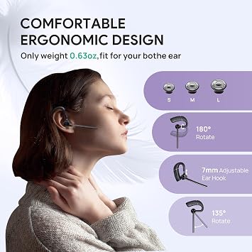 Yealink Bluetooth Headset BH71 Pro,Teams Certified for One Ear Headsets,Single Ear Wireless Headset with Charging Case,Bluetooth Earpiece with Noise Canceling Mic,USB-C/A Dongle,Connect PC/Mobile/Mac