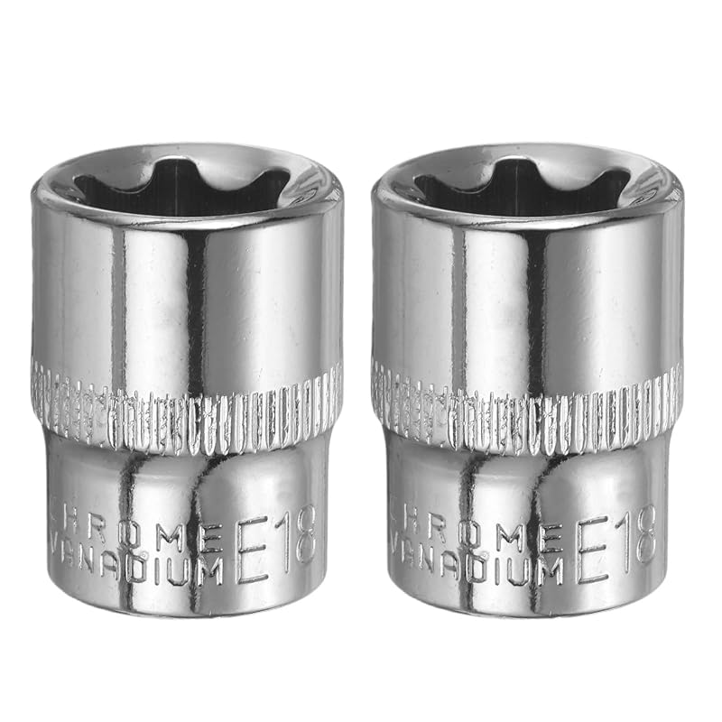 Soquete E-Torx E18 com encaixe de 3/8 pol. em aço cromo-vanádio HARFINGTON, 30 mm, 6 pontas, 2 peças