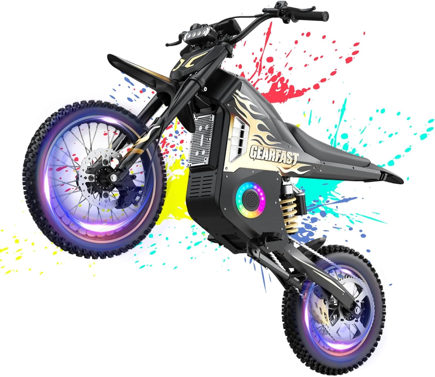Electric Dirt Bike, 3000W E Dirt Bike with 48V 24AH Battery, 14"/12" Fat Tire Electric Motorcycle for Teens & Adults, Up to 40MPH, Hydraulic Brakes Ebike