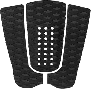 Yosoo Health Gear Surfboard Deck Grip, 3 Pieces Surfboard Grip Pads, Surfboard Traction Pad Black Surfing Surfboard Anti-Slip Traction Pad Tailpad Deck Grip (Black)