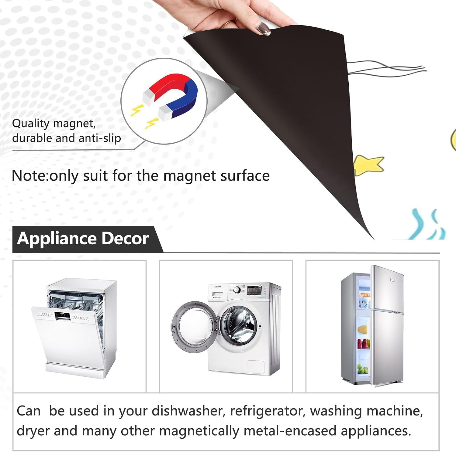 QUGRL Duck Balloons Stars Water Dishwasher Magnet Cover Front Door Decorative Refrigerator Covers Magnetic Sheet Sticker Wash Machine Fridge Panel Decal for Kitchen Appliance 23x26 in