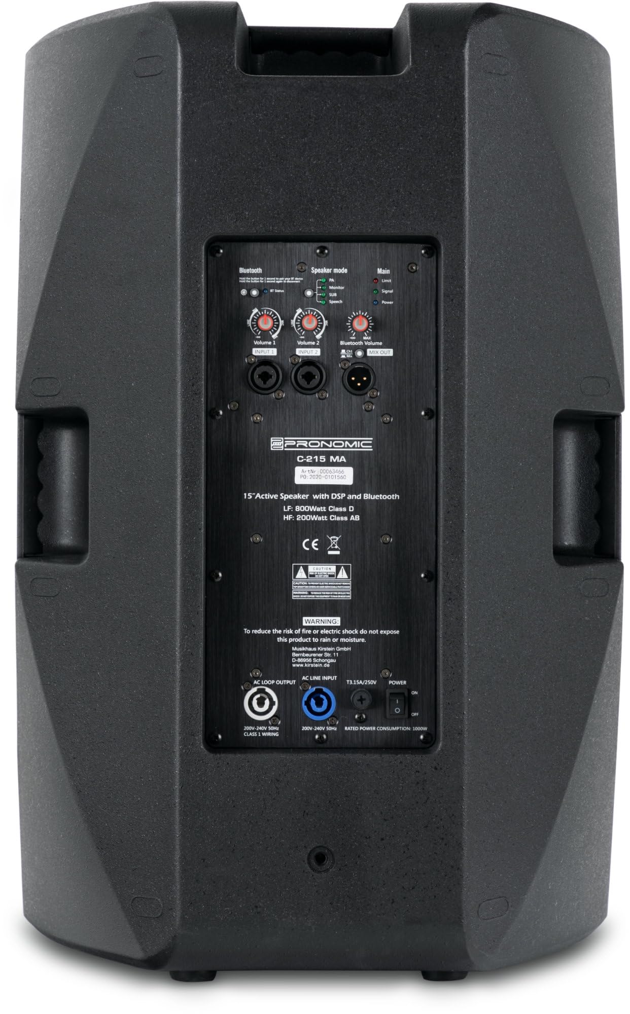 Pronomic C-215 MA Stereo Set - Two Active 2-Way Boxes - Power: 2000 Watt -  15