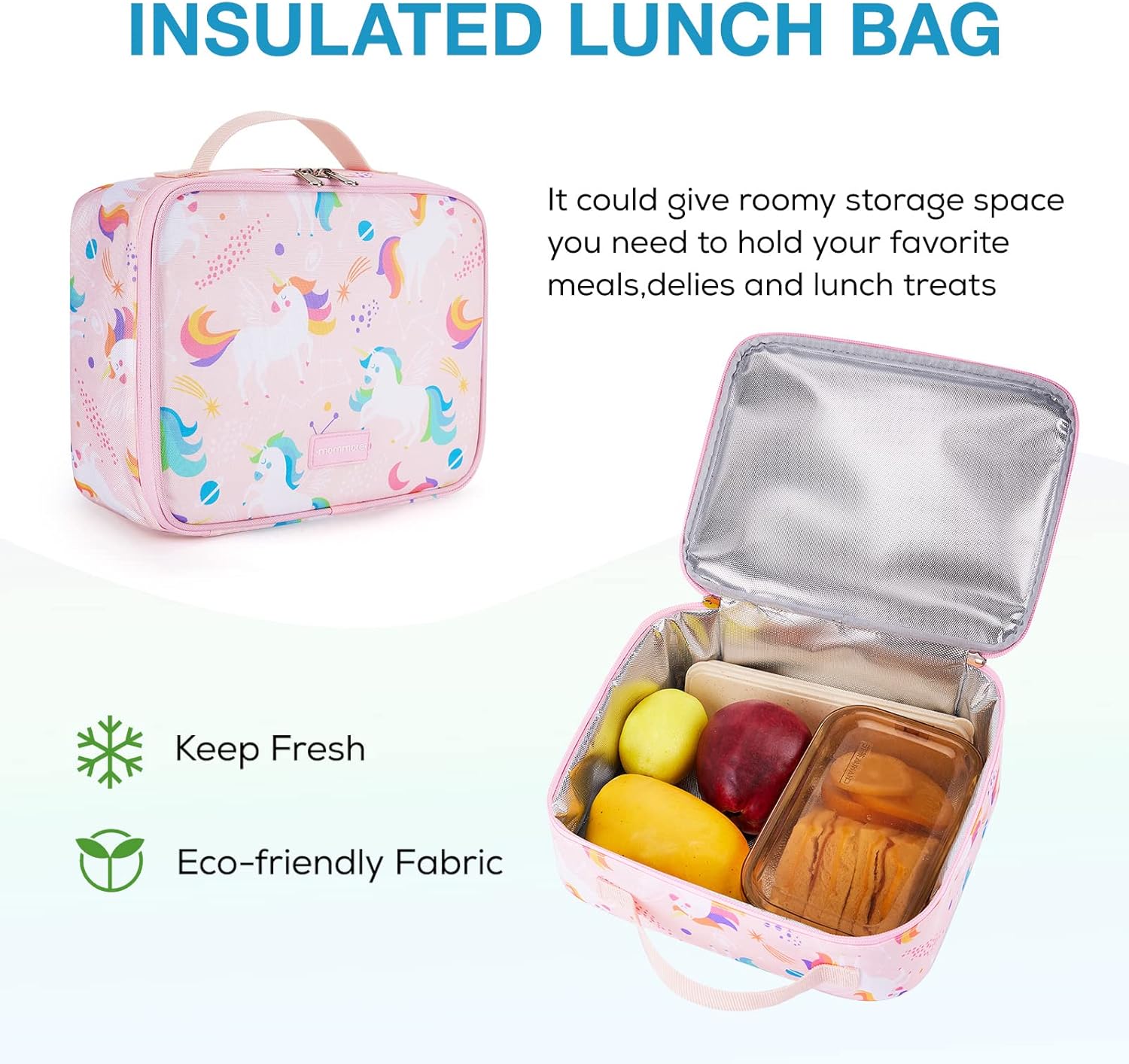 mommore Kids Backpack for Boys Girls 4-8 Kindergarten Elementary School Backpack with Lunch Box - 15” H Fit Folder