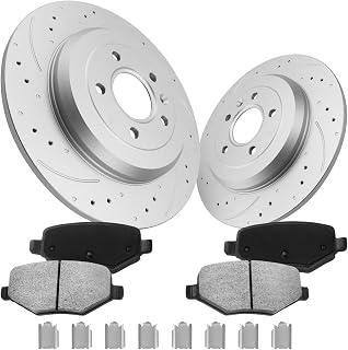 Rear Brake Pads and Rotors Kit Compatible with Lincoln MKS 2009-2012, MKT 2010-2019, MKX 2011-2015, Ford Edge 2011-2014, Explorer 2011-2019, Flex 2009-2019, Taurus 2010-2019, 330mm(13in)