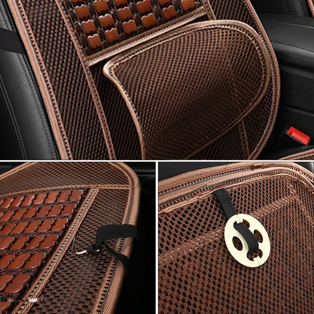 Cuscino massaggiante estivo traspirante in bambù, cuscino per sedile auto con perline di legno per camion e sedia da ufficio, Poggiatesta a vita alta per caffè