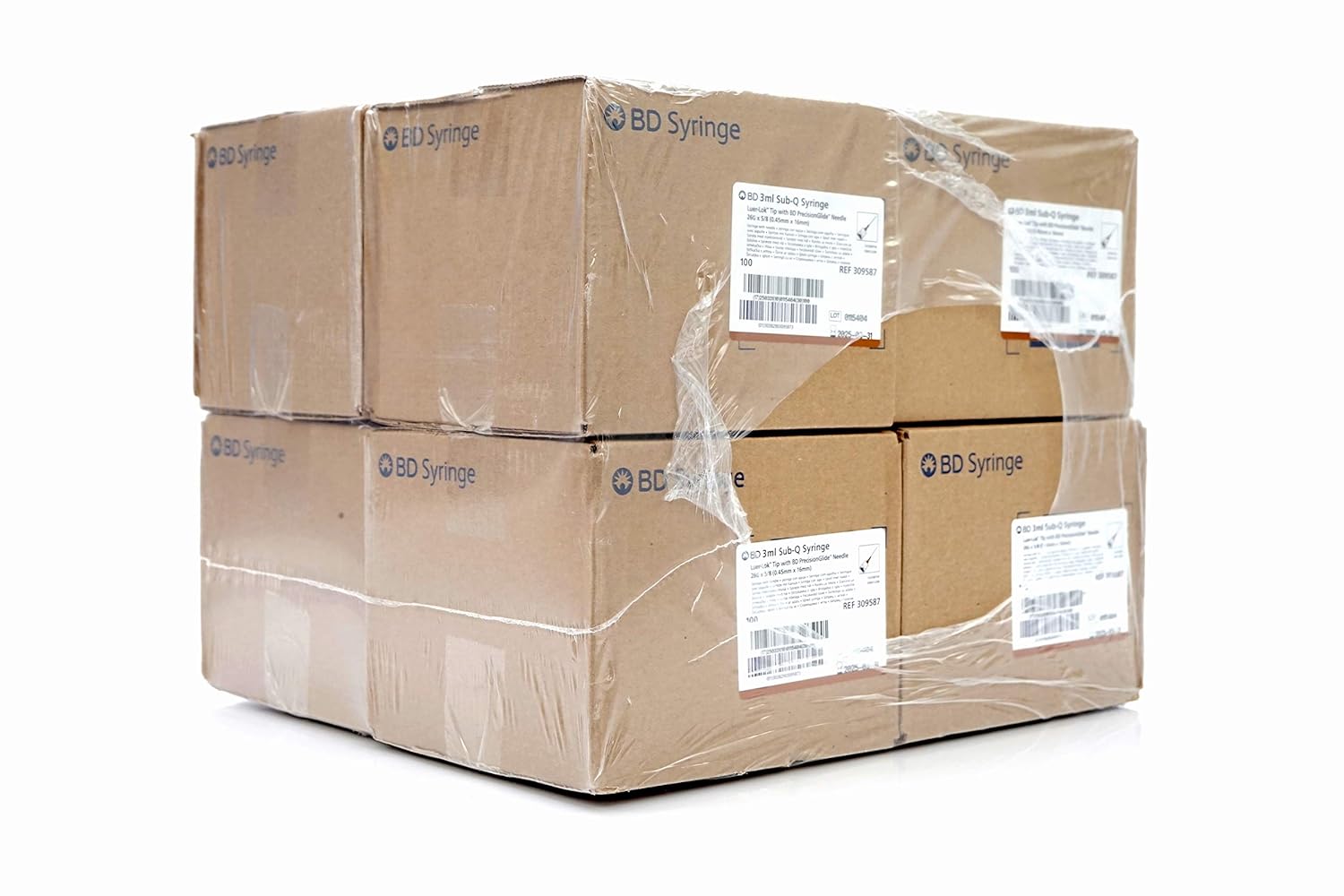Becton Dickinson Sub-Q Syringes, 3ML, Luer-Lok Tip, PrecisionGlide Needle, Tan, 26G x 5/8", 0.45MM x 16MM, 309587 (Case of 800) : Industrial & Scientific