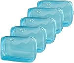 Neon Clear Pouch Small, Clear Makeup Bag, 7"x2.3"x4.7" Size TSA Approved Toiletry Bag, Clear Travel Bags for Toiletries, Cosmetic Bag for Women and Men, Transparent, Solid Color and Neon