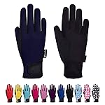 ChinFun Horse Riding Glove Equestrian Gloves Kids for Boys Girls Horseback Riding Gloves Grip for Youth Children Riding Sports Biking Cycling Gardening Navy Size L