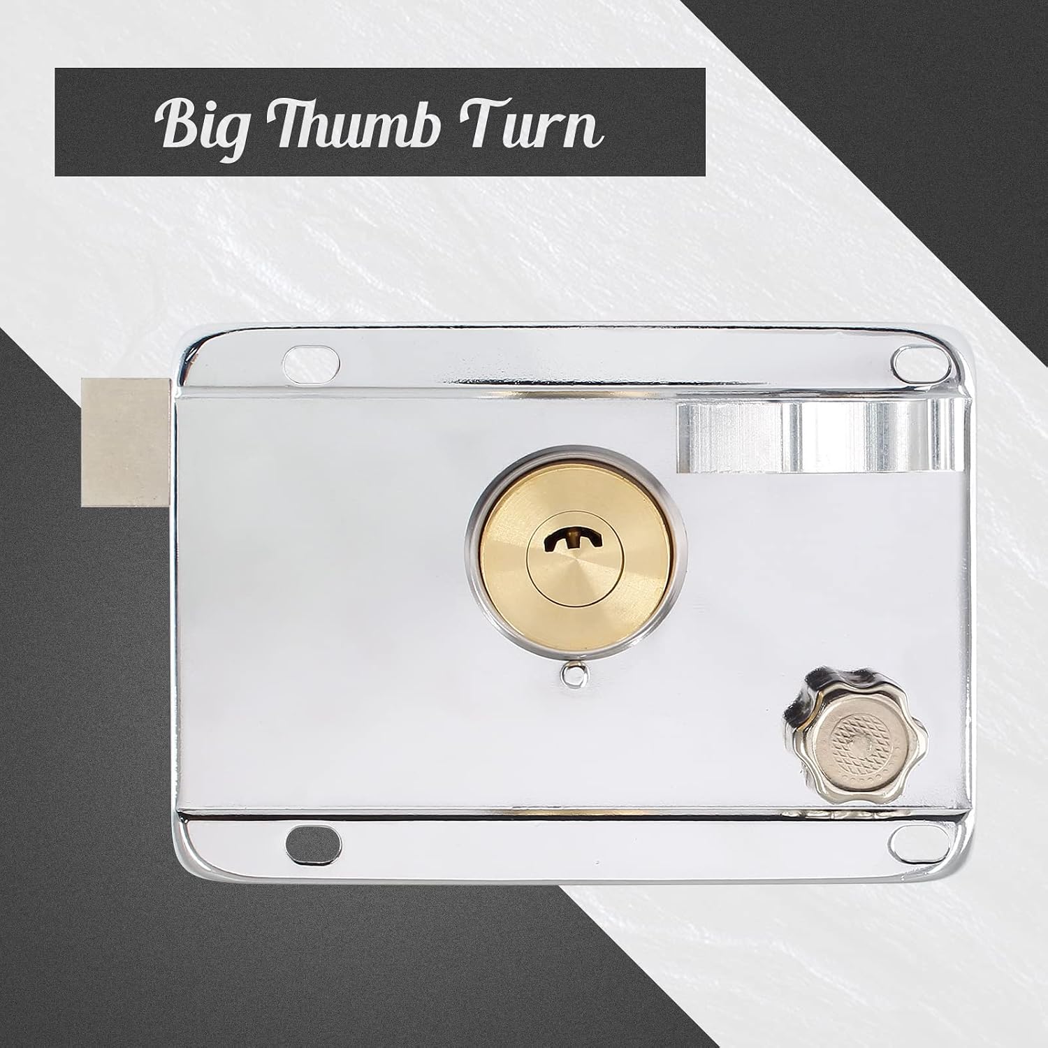 Home Safety Vertical Keyway Cylinder Deadbolt Rim Lock Set Exterior Door Anti-Theft Door Locks, Right Opened