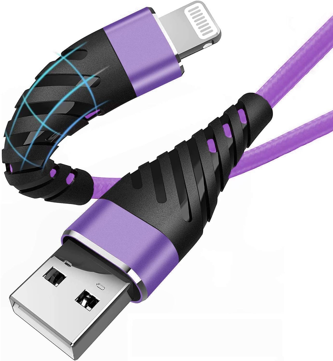 CyvenSmart (3 Pack) Long iPhone Charger 3ft for [MFi Certified], 3 Foot Lightning Cable Fast Charging Cord 3 Feet for iPhone 12/12 Pro/11/11 Pro/11 Pro Max/XS/XS Max/XR/X/8/8 Plus/7/7 Plus/6 Lavender