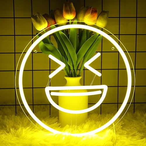 Miniatura 3 de Letrero de neón con cara sonriente para decoración de pared, alimentado por USB, luz de neón con interruptor regulable para habitación de niños,
